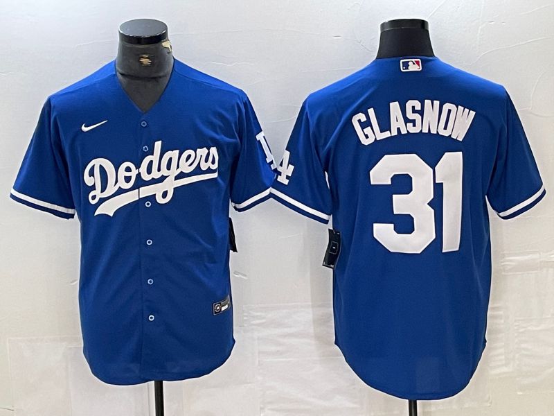 Men Los Angeles Dodgers 31 Glasnow Blue Nike Game MLB Jersey style 1